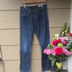 MP Meltin Pot Men's Dark Wash Button Fly Straight Jeans 31x34